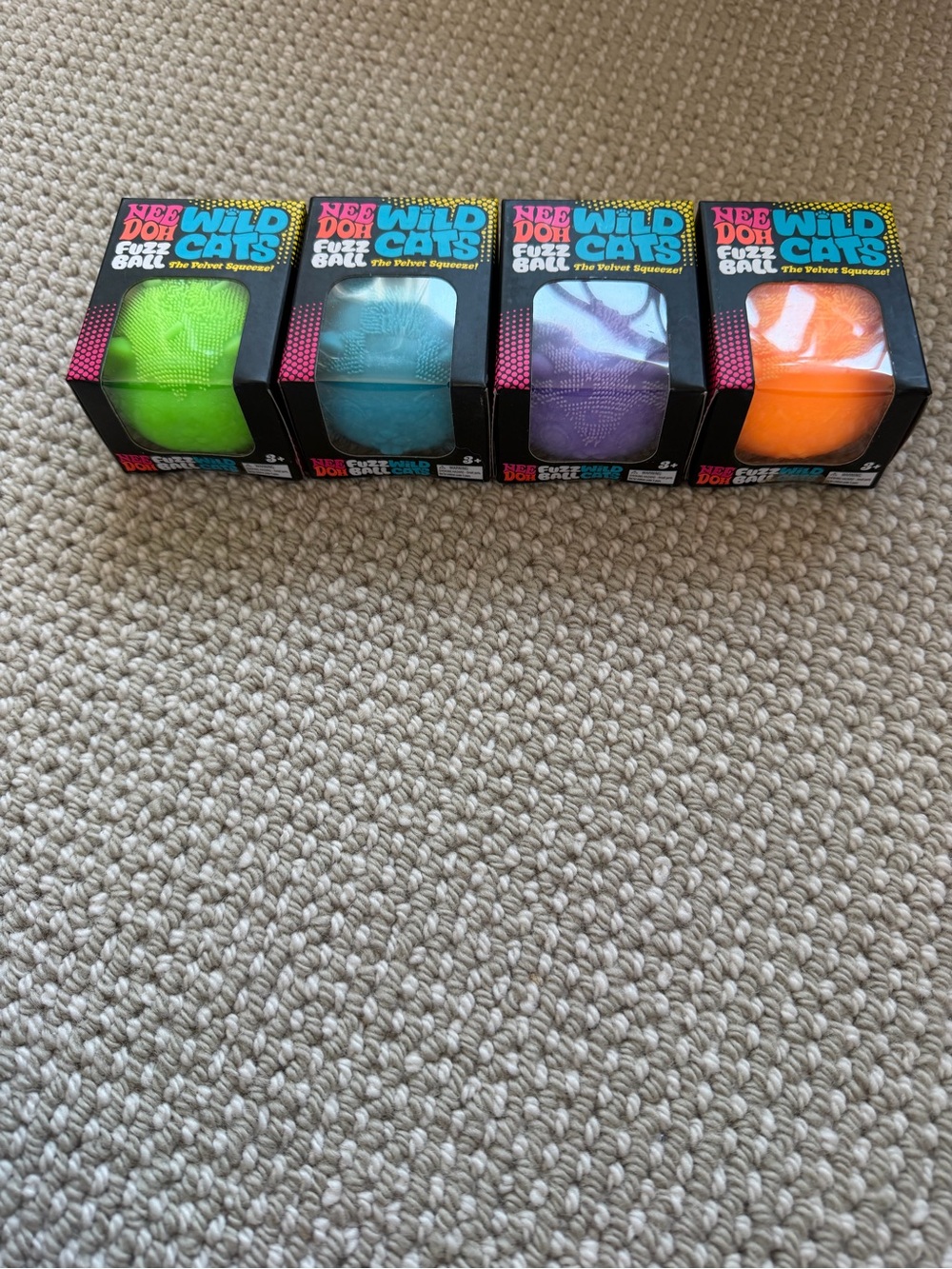 4 new and authentic NeeDoh Wild Cats Fuzz Ball